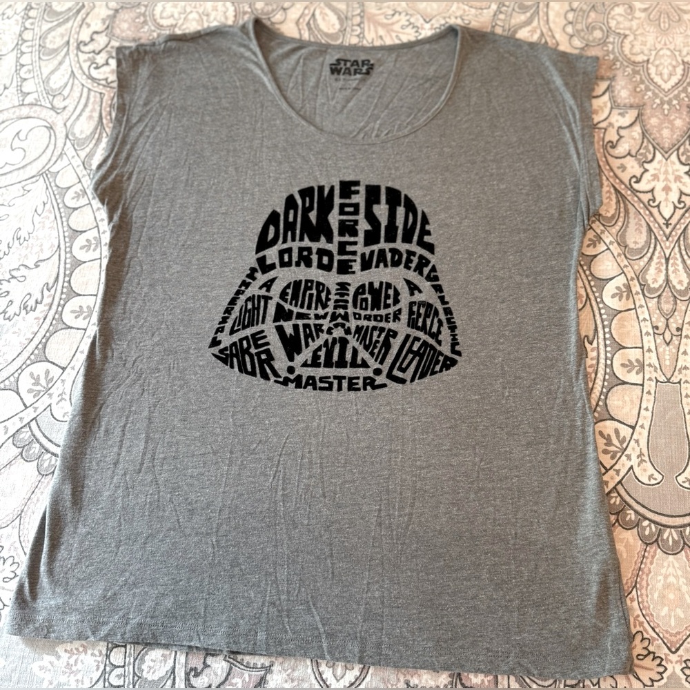 Star Wars Gray Darth Vader Dark Side Word Top